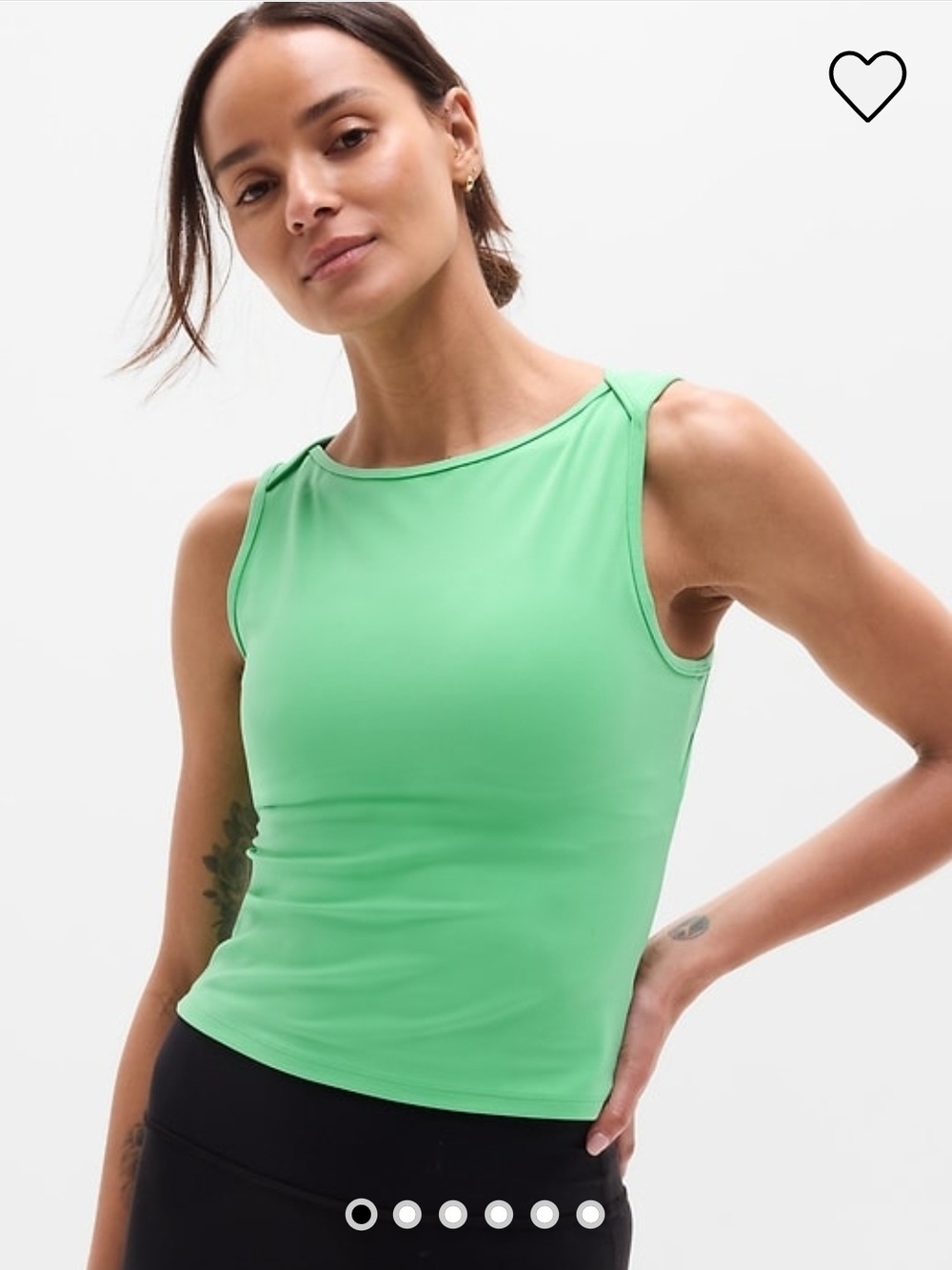 Athleta Palmento Green Scoop Neck Performance Tank With Open Back. NWT, Large